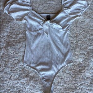 Puff Sleeve Bodysuit Wild Fable—White